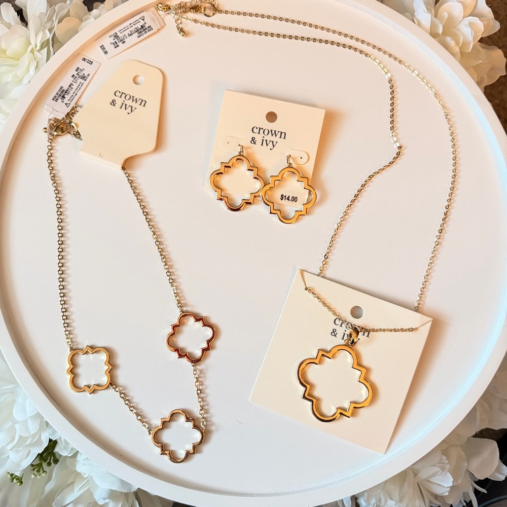 Crown & Ivy Gold Tone Jewelry Bundle